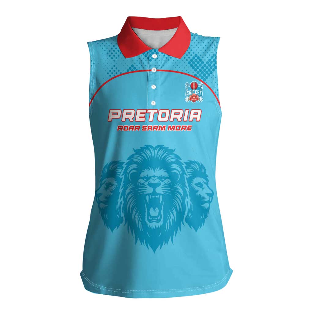 Custom South Africa Pretoria Cricket Women Sleeveless Polo Shirt Roar Saam More - This Is Pretoria