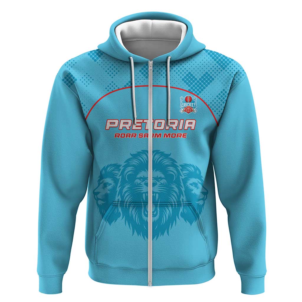 Custom South Africa Pretoria Cricket Zip Hoodie Roar Saam More - This Is Pretoria