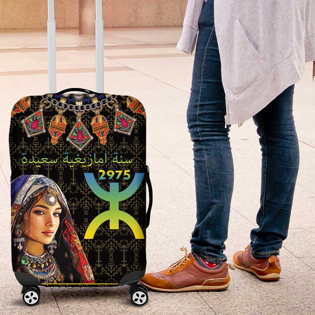 Happy Amazigh New Year Luggage Cover With Women Amazigh - Berber Pattern