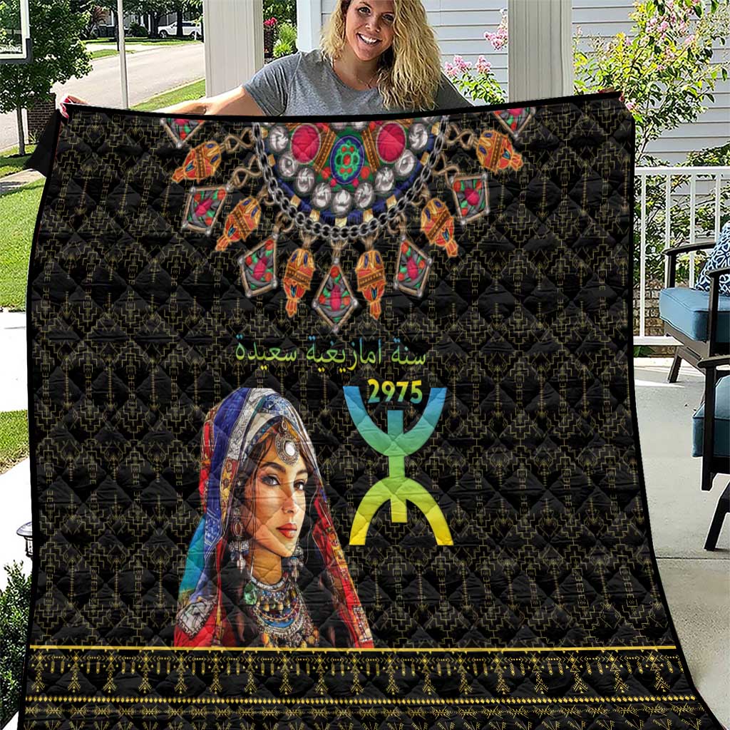 Happy Amazigh New Year Quilt With Women Amazigh - Berber Pattern - Wonder Print Shop