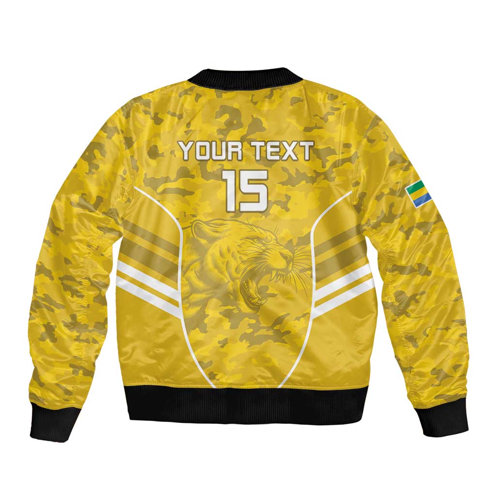 Yellow football bomber jacket with lion graphic and number 15 on back, ribbed cuffs