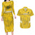 Custom Gabon Football Couples Matching Long Sleeve Bodycon Dress and Hawaiian Shirt Go Panthers