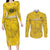 Custom Gabon Football Couples Matching Long Sleeve Bodycon Dress and Long Sleeve Button Shirt Go Panthers