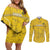 Custom Gabon Football Couples Matching Off Shoulder Short Dress and Long Sleeve Button Shirt Go Panthers