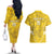 Custom Gabon Football Couples Matching Off The Shoulder Long Sleeve Dress and Hawaiian Shirt Go Panthers