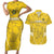 Custom Gabon Football Couples Matching Short Sleeve Bodycon Dress and Hawaiian Shirt Go Panthers