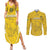 Custom Gabon Football Couples Matching Summer Maxi Dress and Long Sleeve Button Shirt Go Panthers