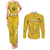 Custom Gabon Football Couples Matching Tank Maxi Dress and Long Sleeve Button Shirt Go Panthers