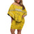 Custom Gabon Football Family Matching Off Shoulder Short Dress and Hawaiian Shirt Go Panthers