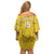 Custom Gabon Football Family Matching Off Shoulder Short Dress and Hawaiian Shirt Go Panthers