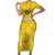 Custom Gabon Football Family Matching Short Sleeve Bodycon Dress and Hawaiian Shirt Go Panthers