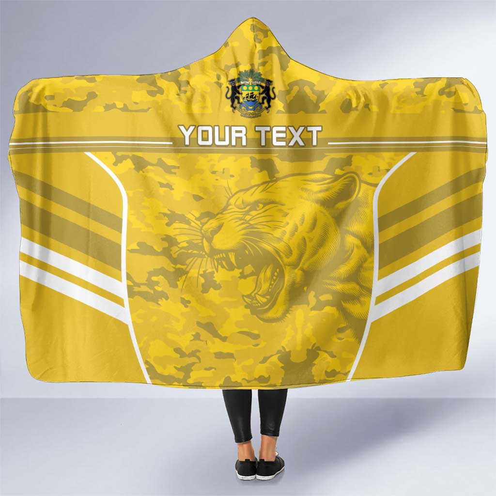 Custom Gabon Football Hooded Blanket Go Panthers