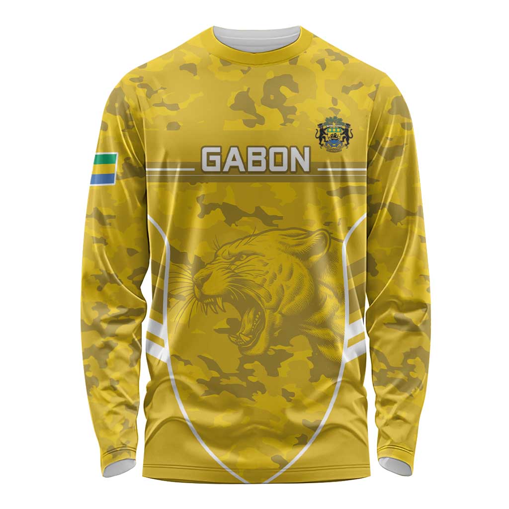 Custom Gabon Football Long Sleeve Shirt Go Panthers