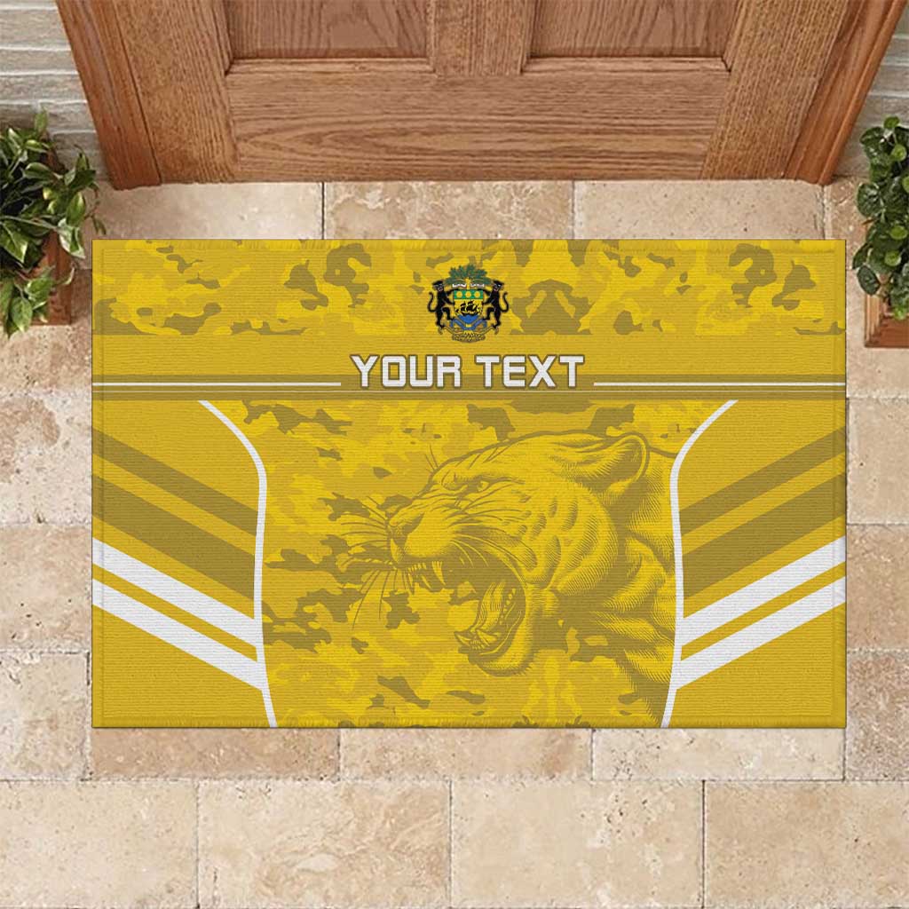 Custom Gabon Football Rubber Doormat Go Panthers - Wonder Print Shop