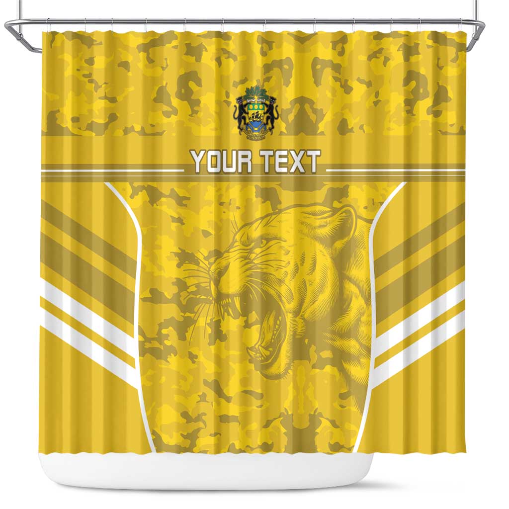 Custom Gabon Football Shower Curtain Go Panthers - Wonder Print Shop