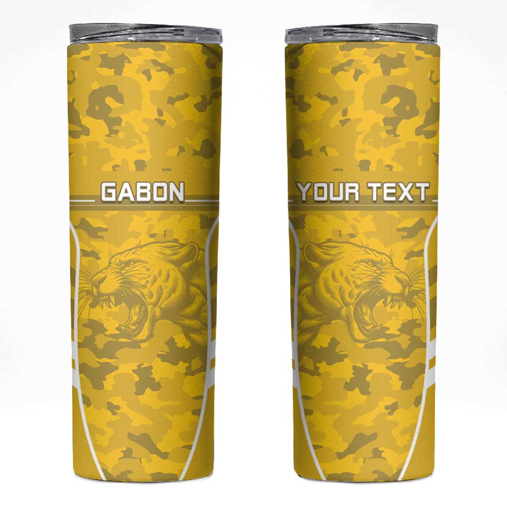 Custom Gabon Football Skinny Tumbler Go Panthers - Wonder Print Shop