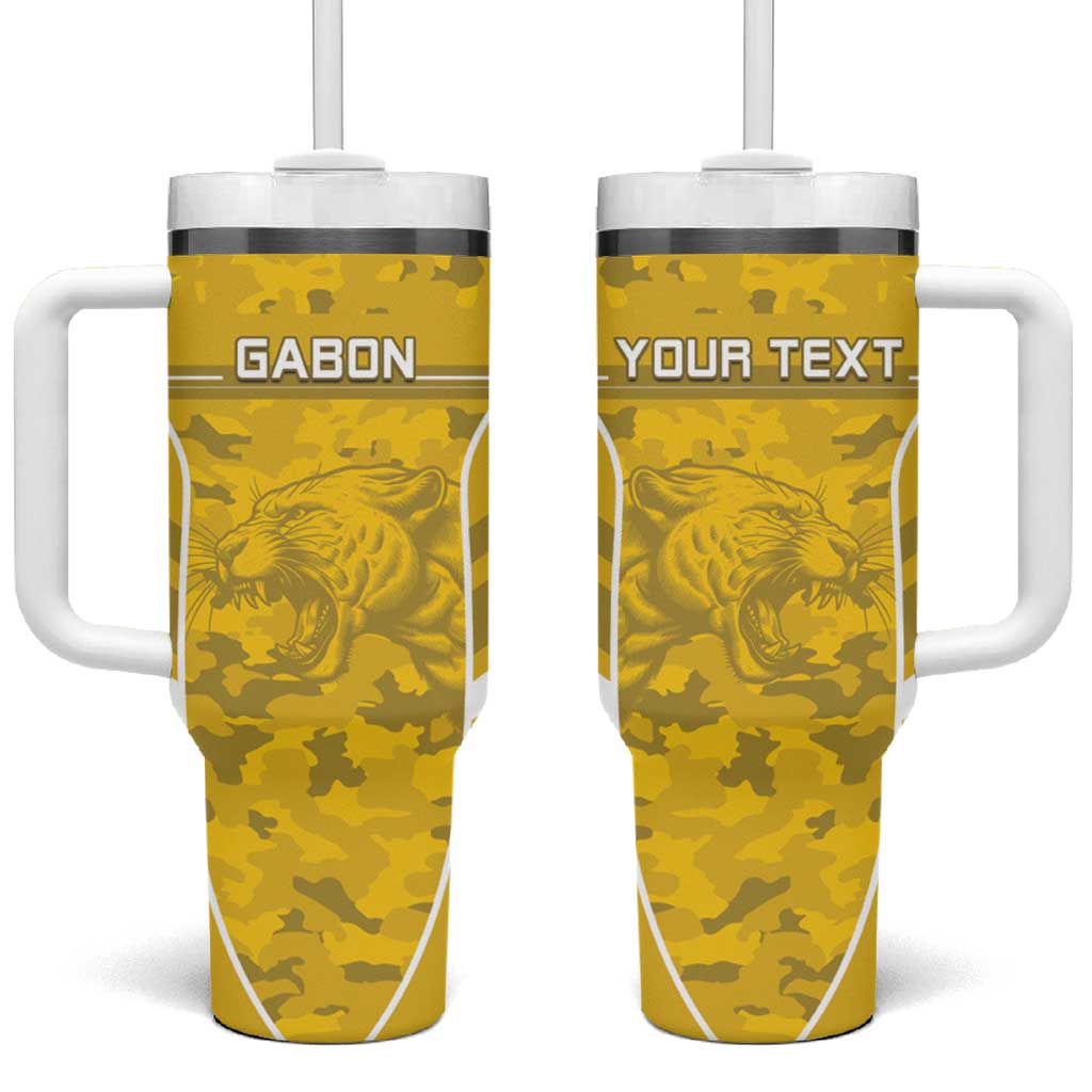 Custom Gabon Football Tumbler With Handle Go Panthers - Wonder Print Shop