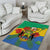 Personalised Gabon Area Rug Coat Of Arms With African Pattern