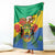 Personalised Gabon Blanket Coat Of Arms With African Pattern