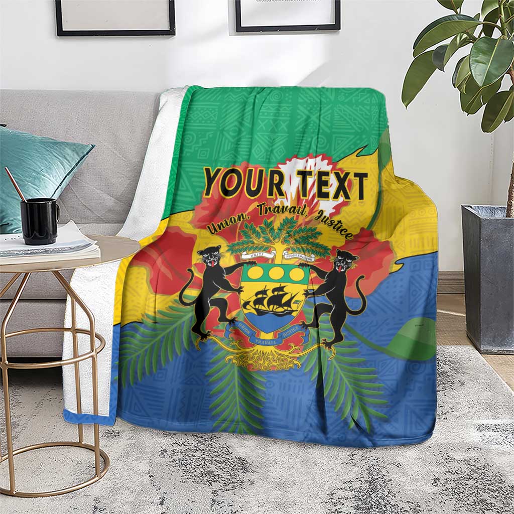 Green, yellow and blue personalized blanket coat with coat-of-arms and African pattern