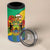 Personalised Gabon 4 in 1 Can Cooler Tumbler Coat Of Arms With African Pattern