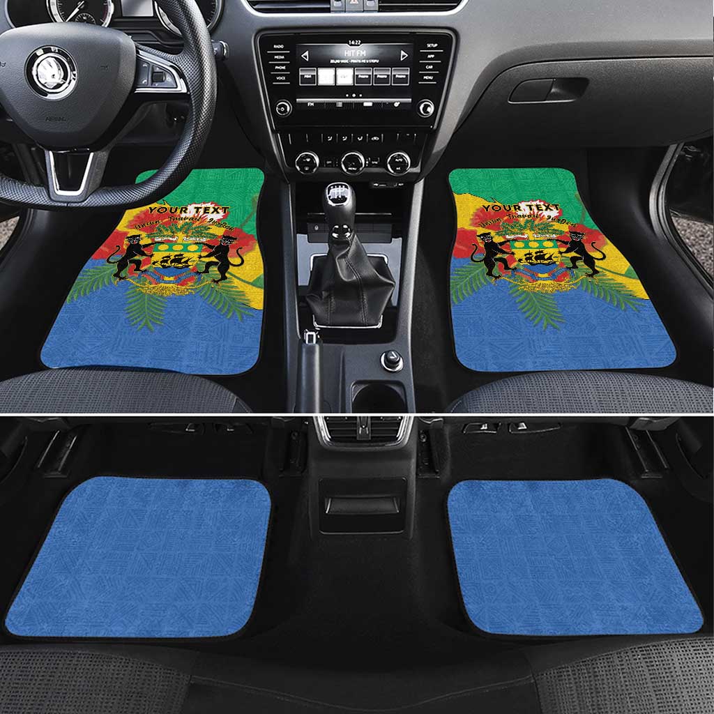 Personalised Gabon Car Mats Coat Of Arms With African Pattern