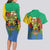 Personalised Gabon Couples Matching Long Sleeve Bodycon Dress and Hawaiian Shirt Coat Of Arms With African Pattern