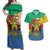 Personalised Gabon Couples Matching Off Shoulder Maxi Dress and Hawaiian Shirt Coat Of Arms With African Pattern