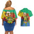 Personalised Gabon Couples Matching Off Shoulder Short Dress and Hawaiian Shirt Coat Of Arms With African Pattern