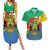 Personalised Gabon Couples Matching Summer Maxi Dress and Hawaiian Shirt Coat Of Arms With African Pattern