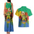 Personalised Gabon Couples Matching Tank Maxi Dress and Hawaiian Shirt Coat Of Arms With African Pattern