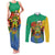 Personalised Gabon Couples Matching Tank Maxi Dress and Long Sleeve Button Shirt Coat Of Arms With African Pattern