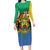 Personalised Gabon Family Matching Long Sleeve Bodycon Dress and Hawaiian Shirt Coat Of Arms With African Pattern