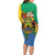 Personalised Gabon Family Matching Long Sleeve Bodycon Dress and Hawaiian Shirt Coat Of Arms With African Pattern