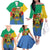 Personalised Gabon Family Matching Off The Shoulder Long Sleeve Dress and Hawaiian Shirt Coat Of Arms With African Pattern