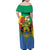 Personalised Gabon Family Matching Off Shoulder Maxi Dress and Hawaiian Shirt Coat Of Arms With African Pattern