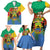 Personalised Gabon Family Matching Short Sleeve Bodycon Dress and Hawaiian Shirt Coat Of Arms With African Pattern