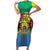 Personalised Gabon Family Matching Short Sleeve Bodycon Dress and Hawaiian Shirt Coat Of Arms With African Pattern