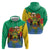 Personalised Gabon Hoodie Coat Of Arms With African Pattern