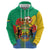 Personalised Gabon Hoodie Coat Of Arms With African Pattern