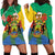 Personalised Gabon Hoodie Dress Coat Of Arms With African Pattern