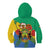 Personalised Gabon Kid Hoodie Coat Of Arms With African Pattern