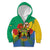 Personalised Gabon Kid Hoodie Coat Of Arms With African Pattern