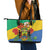 Personalised Gabon Leather Tote Bag Coat Of Arms With African Pattern