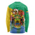 Personalised Gabon Long Sleeve Shirt Coat Of Arms With African Pattern