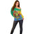 Personalised Gabon Off Shoulder Sweater Coat Of Arms With African Pattern