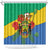 Personalised Gabon Shower Curtain Coat Of Arms With African Pattern - Wonder Print Shop