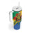 Personalised Gabon Tumbler With Handle Coat Of Arms With African Pattern - Wonder Print Shop