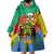 Personalised Gabon Wearable Blanket Hoodie Coat Of Arms With African Pattern - Wonder Print Shop