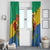 Personalised Gabon Window Curtain Coat Of Arms With African Pattern - Wonder Print Shop